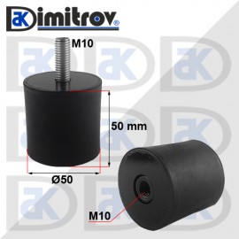 Антивибрационен тампон М10 х Ø 50 х 50 mm